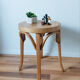Vintage round kitchen stool, waxed bentwood, 50s, Baumann style