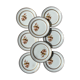 8 Petites assiettes en porcelaine OLYMPIA motif fleuris et dorure