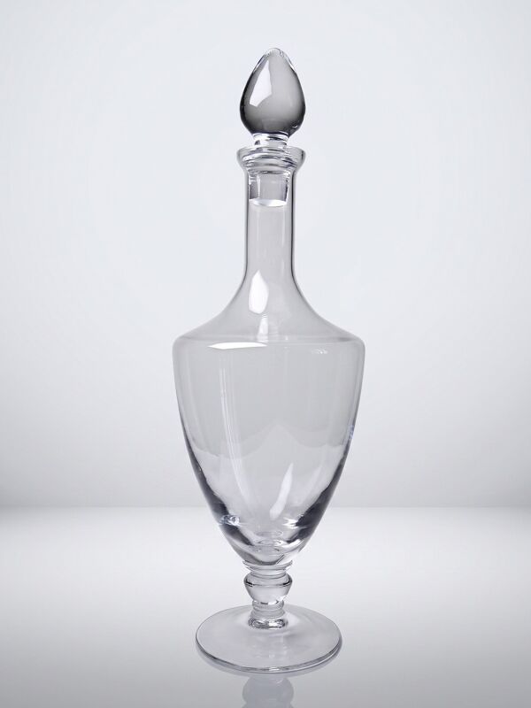 Grande carafe à décanter balustre vintage en cristal soufflé, années 1960