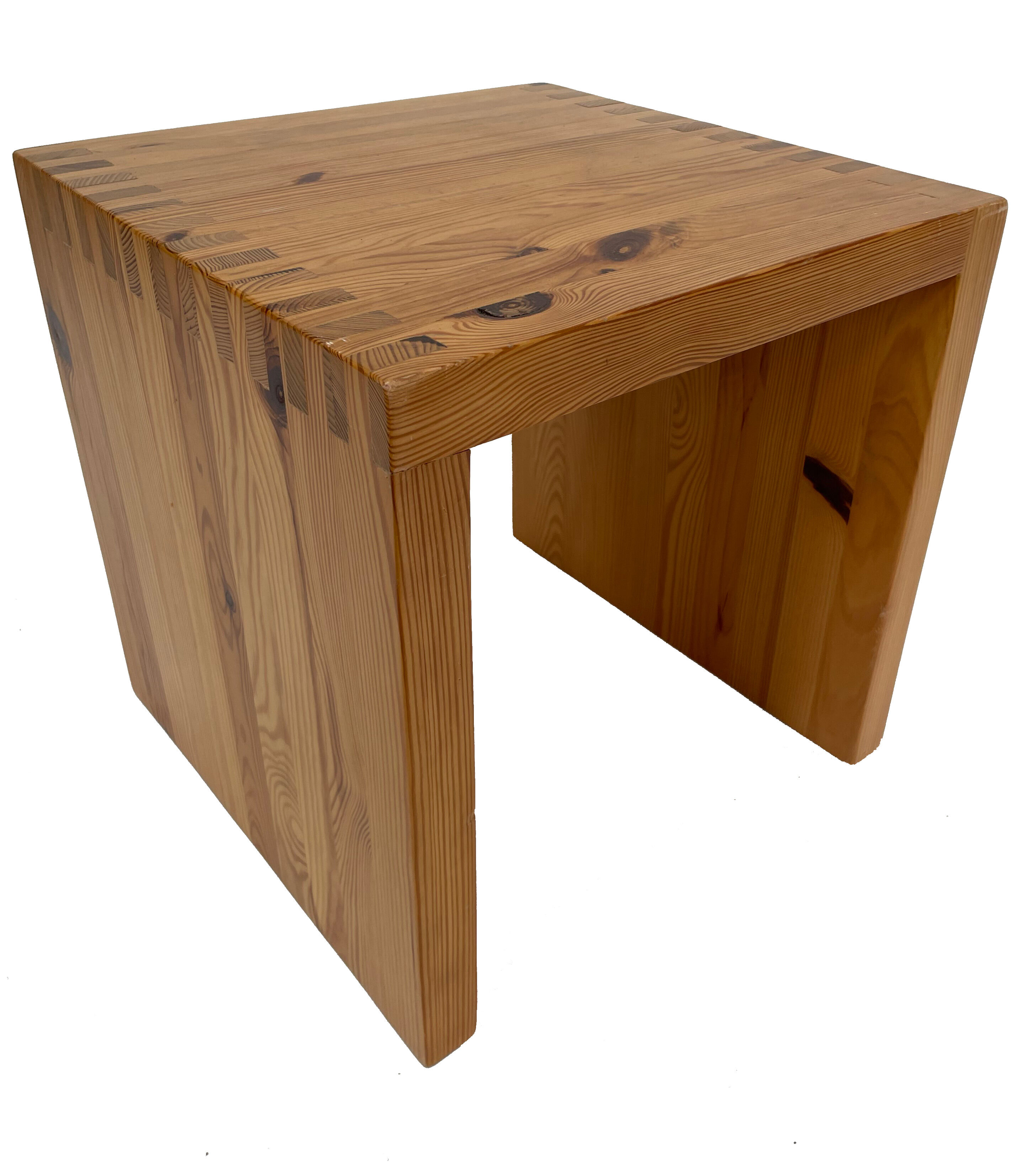 Vintage side table Ate van Apeldoorn, Pine wood 1970s