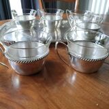 Silver coffee set and glass schott mainz 1970
