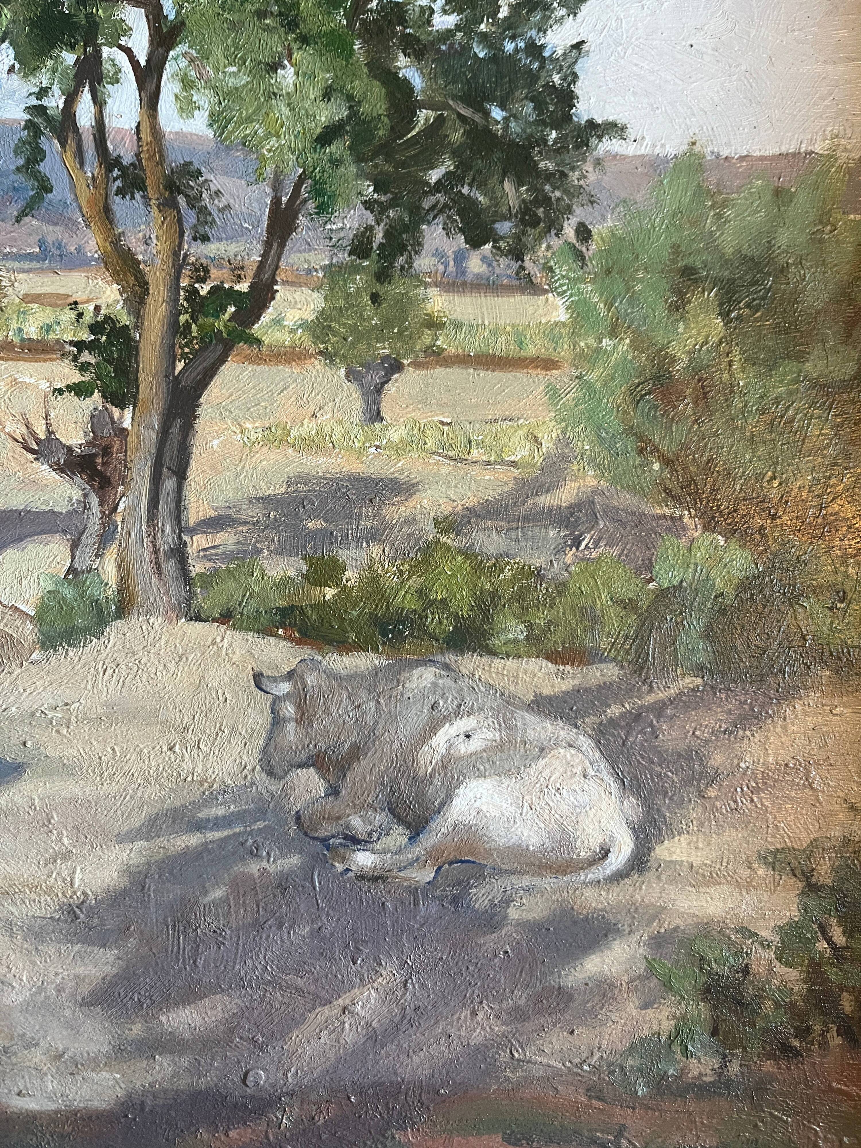 HSP painting "Orientalist Pastoral" signed Eugénie Clarac (1886/1960) Algiers