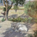 HSP painting "Orientalist Pastoral" signed Eugénie Clarac (1886/1960) Algiers