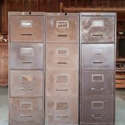 Set of industrial drawer cabinets.