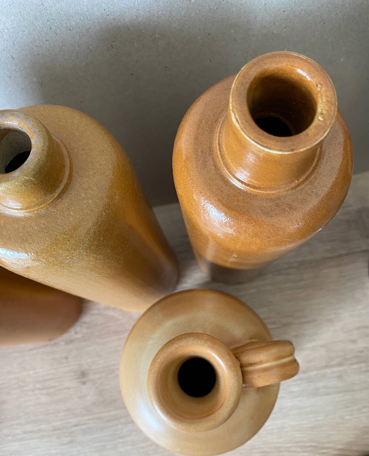 Set of 4 stoneware bottles