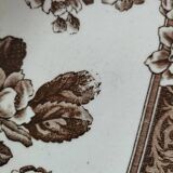 Antique plate with brown floral decoration, Grand dépôt E. Bourgeois