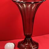 Grand vase cornet ferre fumé - superbe de couleur et d'état  30 cm "1970