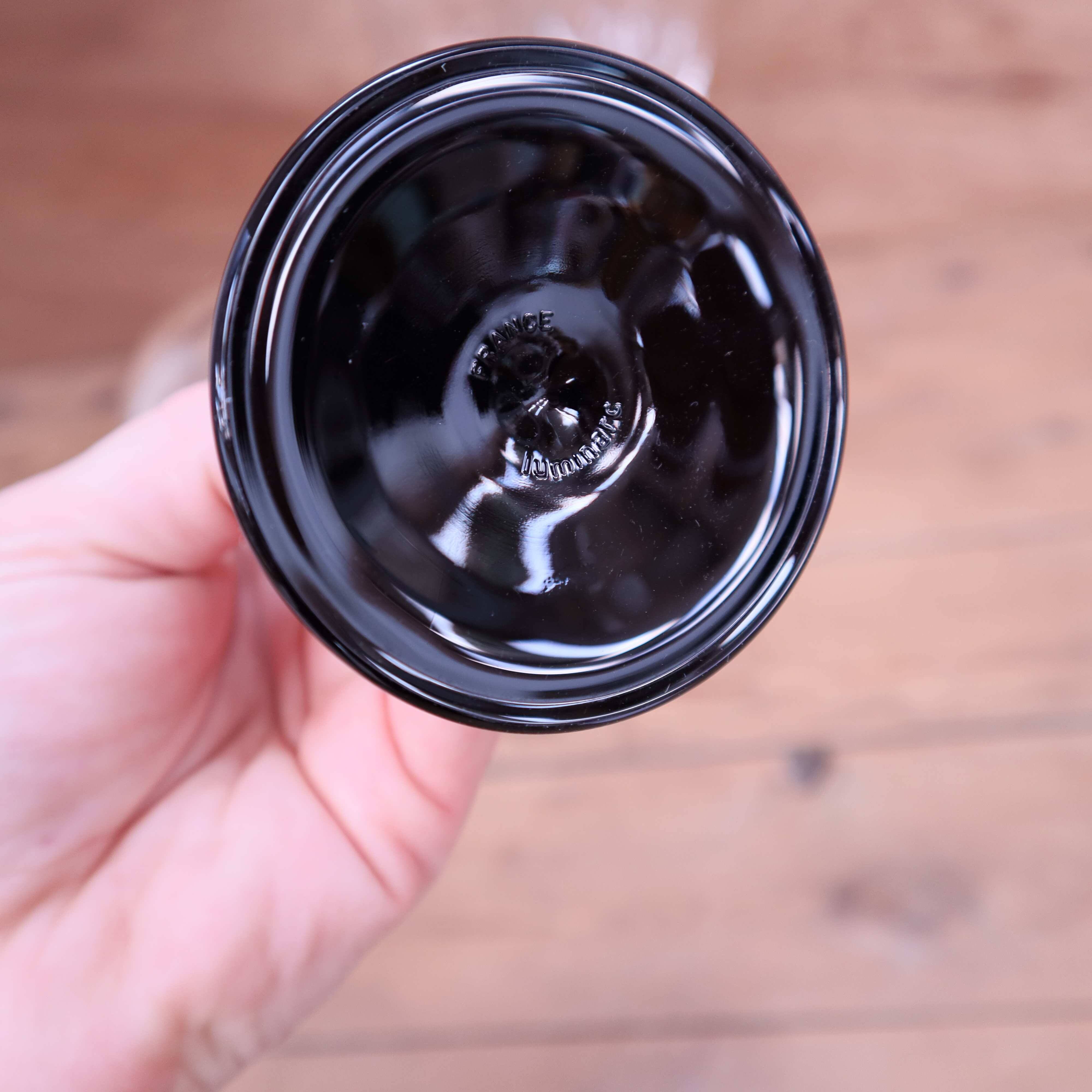 4 Luminarc Vintage Black Stemmed Red Wine Glasses