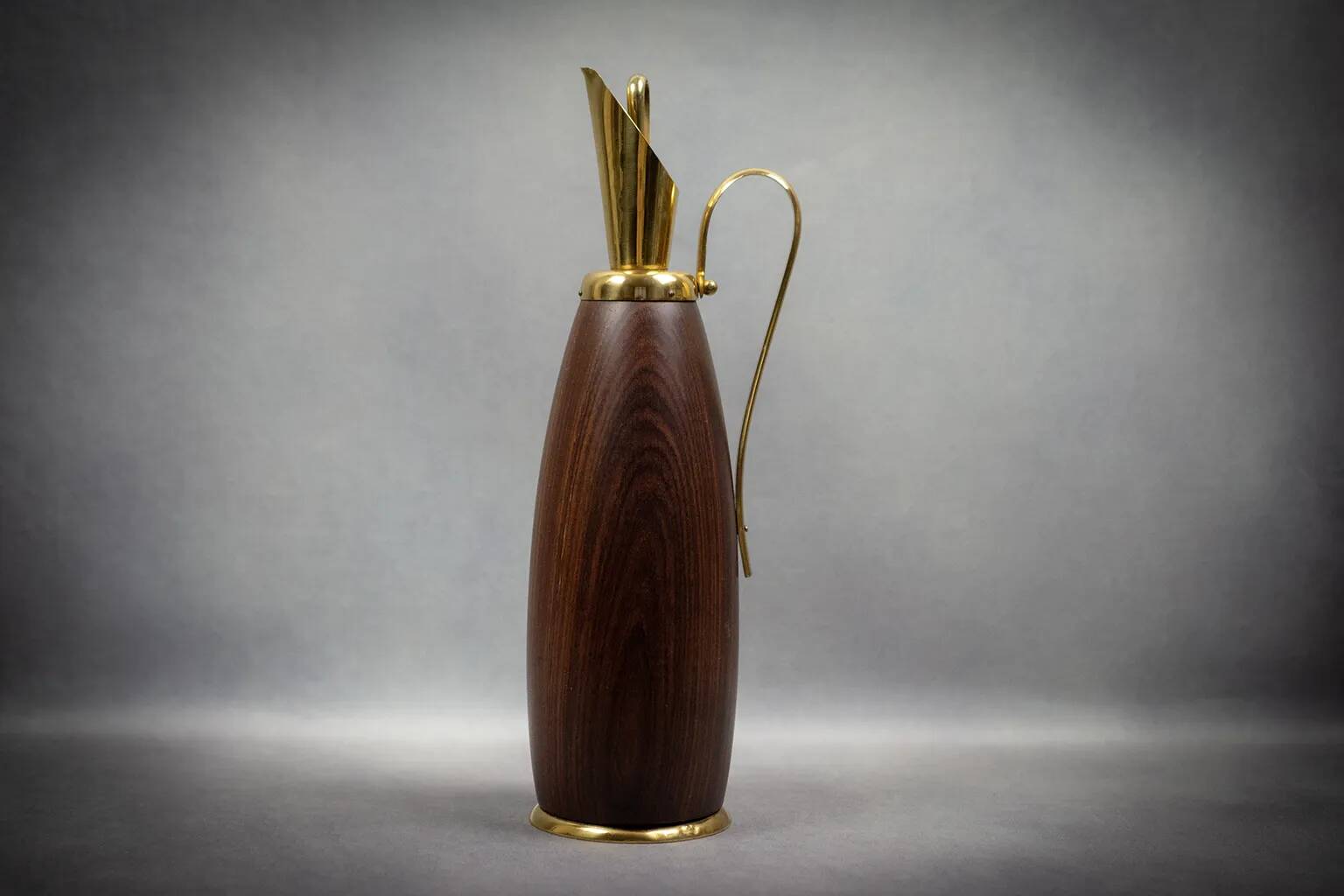 Aldo Tura - Vintage wood and brass pitcher - Italy, circa 1950