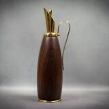 Aldo Tura - Vintage wood and brass pitcher - Italy, circa 1950