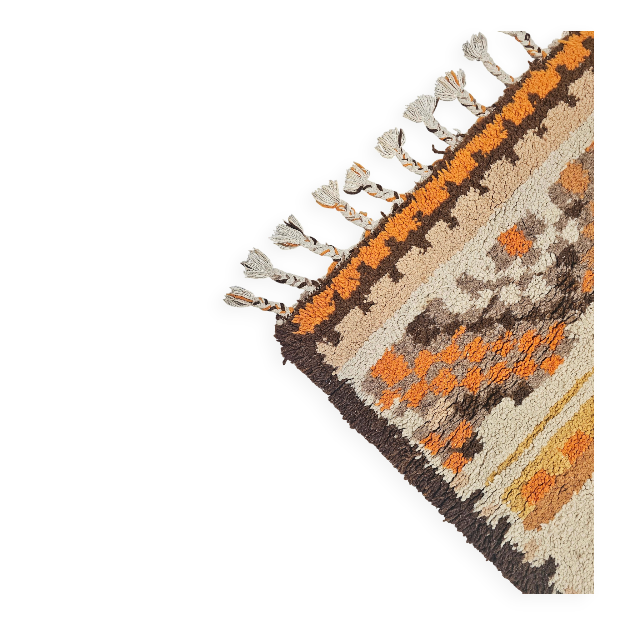 Barber Vintage Rug Hand-Knotted Very Thick Morocco 1970s