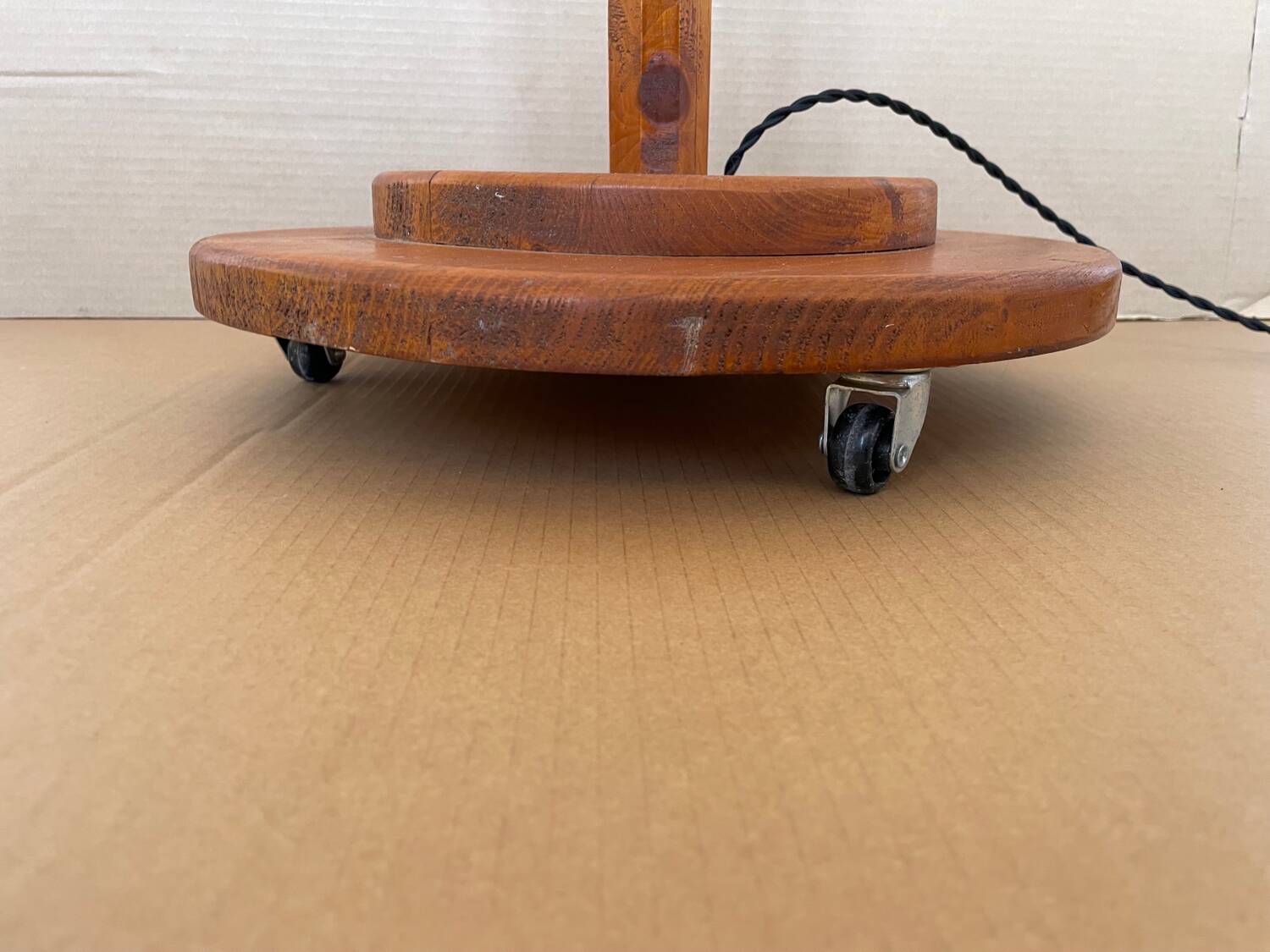 Antique wooden floor lamp