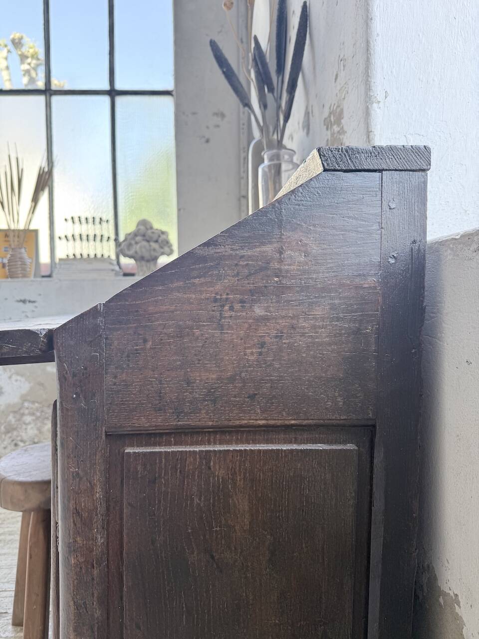 Bureau secrétaire chêne art populaire XIXème