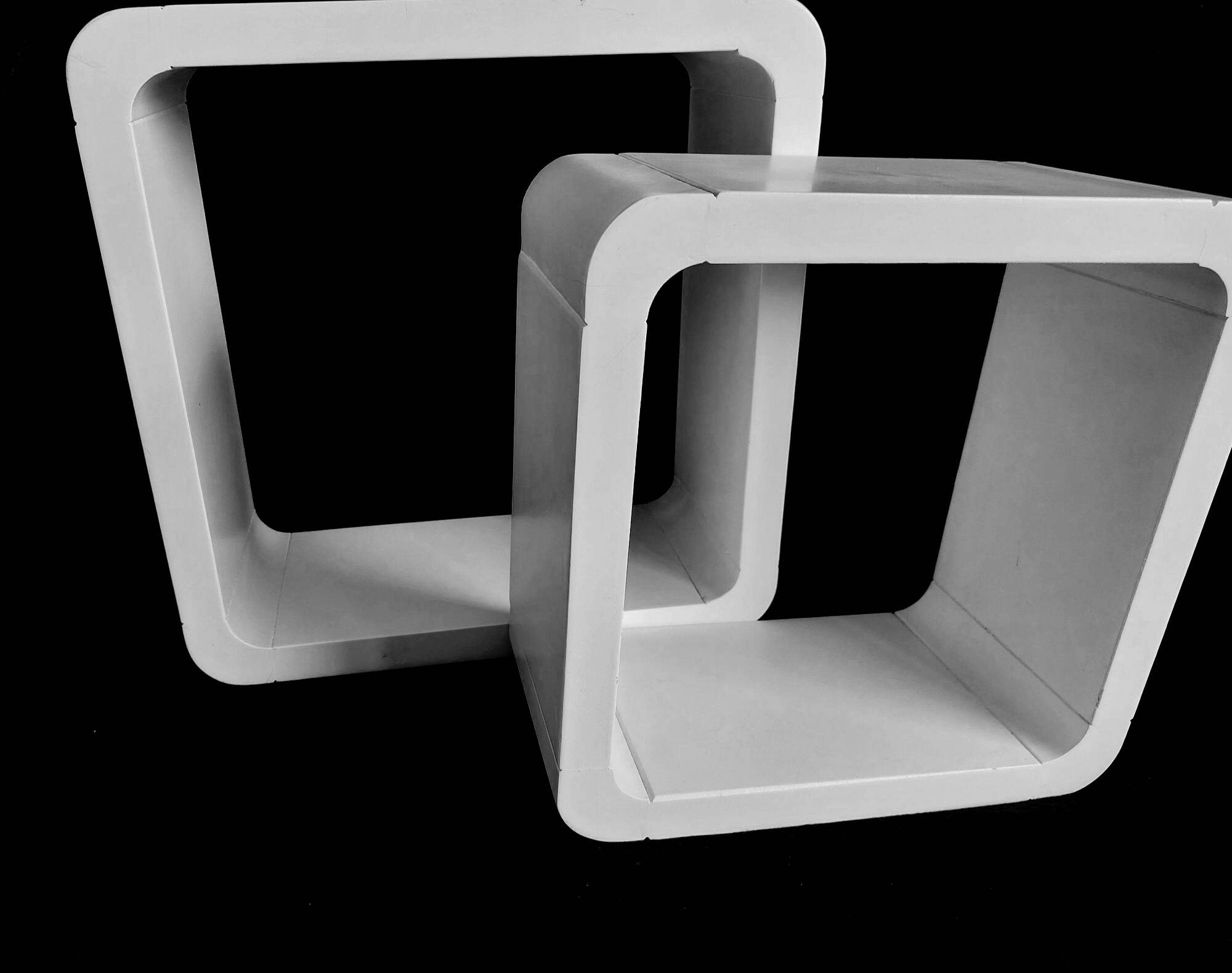 Vintage Shelves • 2 Modular Elements • Lacquered Wood • 1970-1980