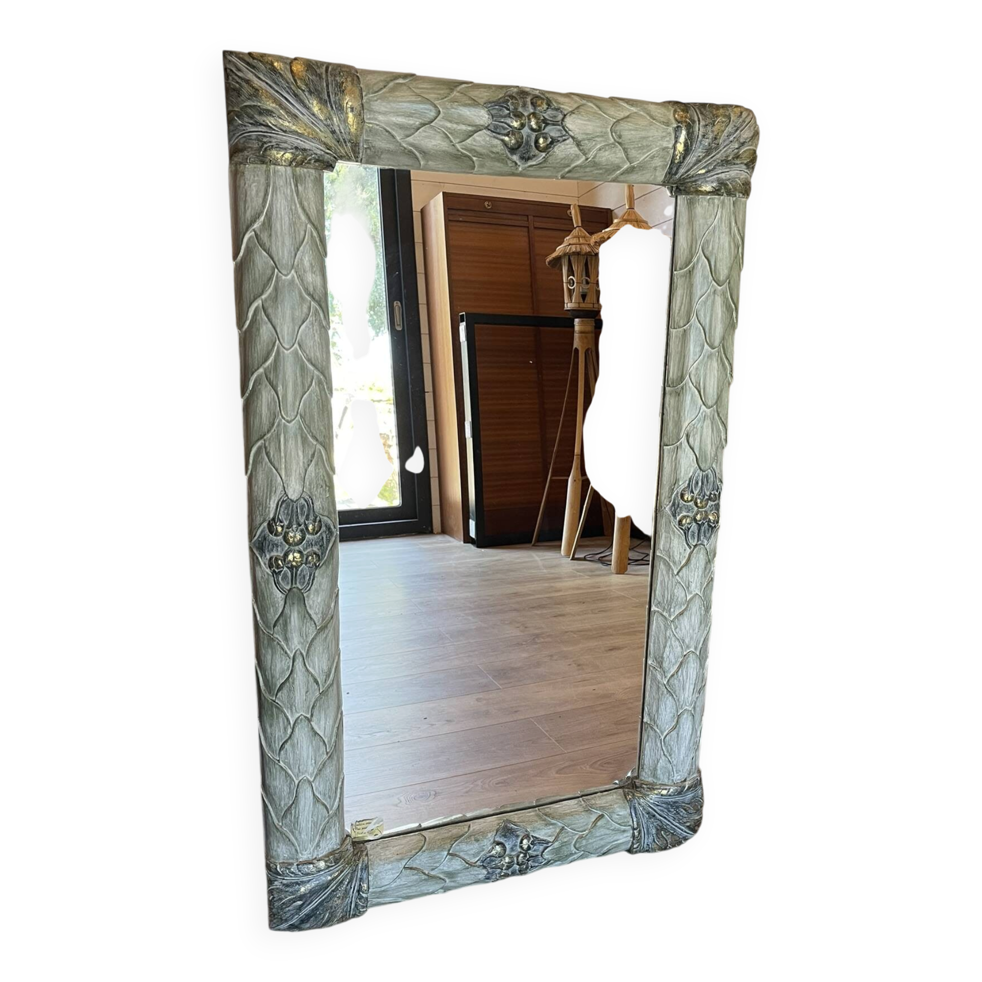 Handcrafted Sculpted Wood Mirror Vincent Gift - Creation What's - 60x100