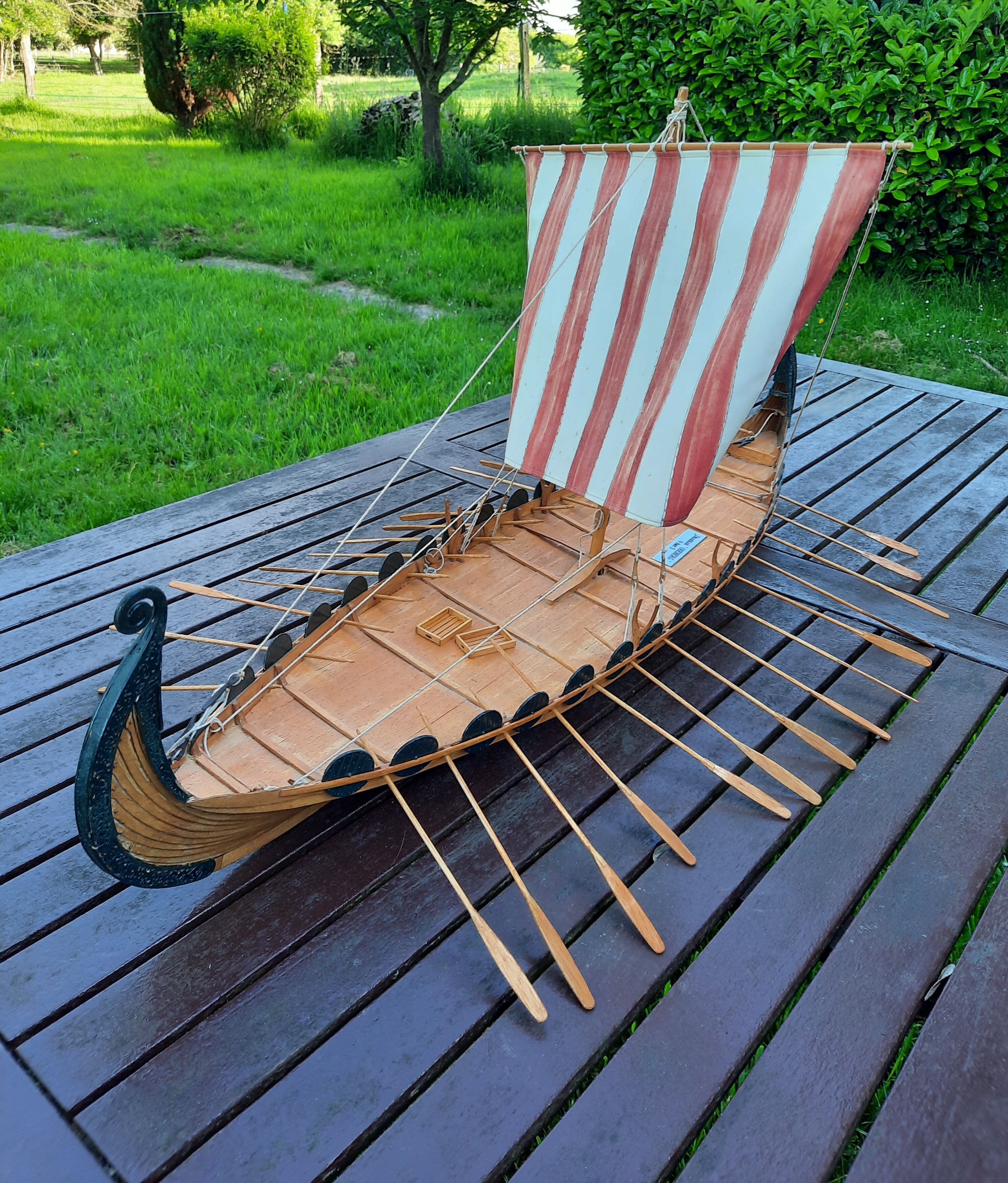 Wooden drakkar model