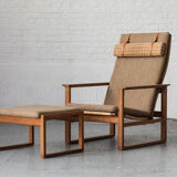 Set of 2 lounge chairs and one footrest by Borge Mogensen for Fredericia Denmark 1960’s