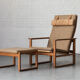 Set of 2 lounge chairs and one footrest by Borge Mogensen for Fredericia Denmark 1960’s