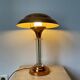 Art Deco mushroom table lamp in glass and copper
