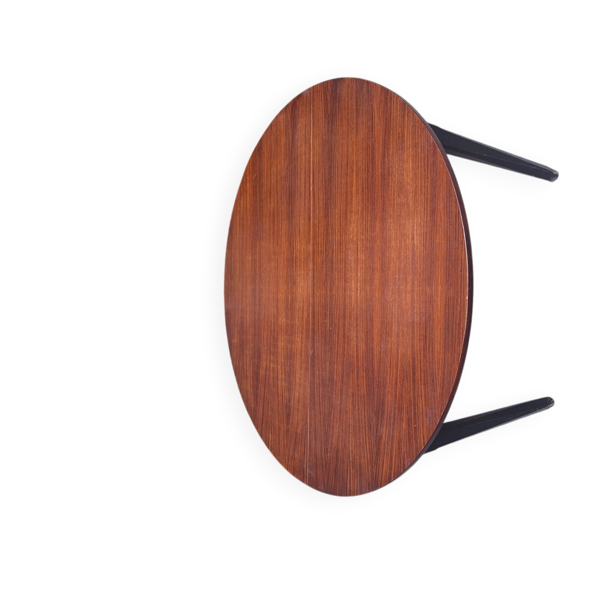 Table à manger en bois avec plateau rond extensible, années 1950
