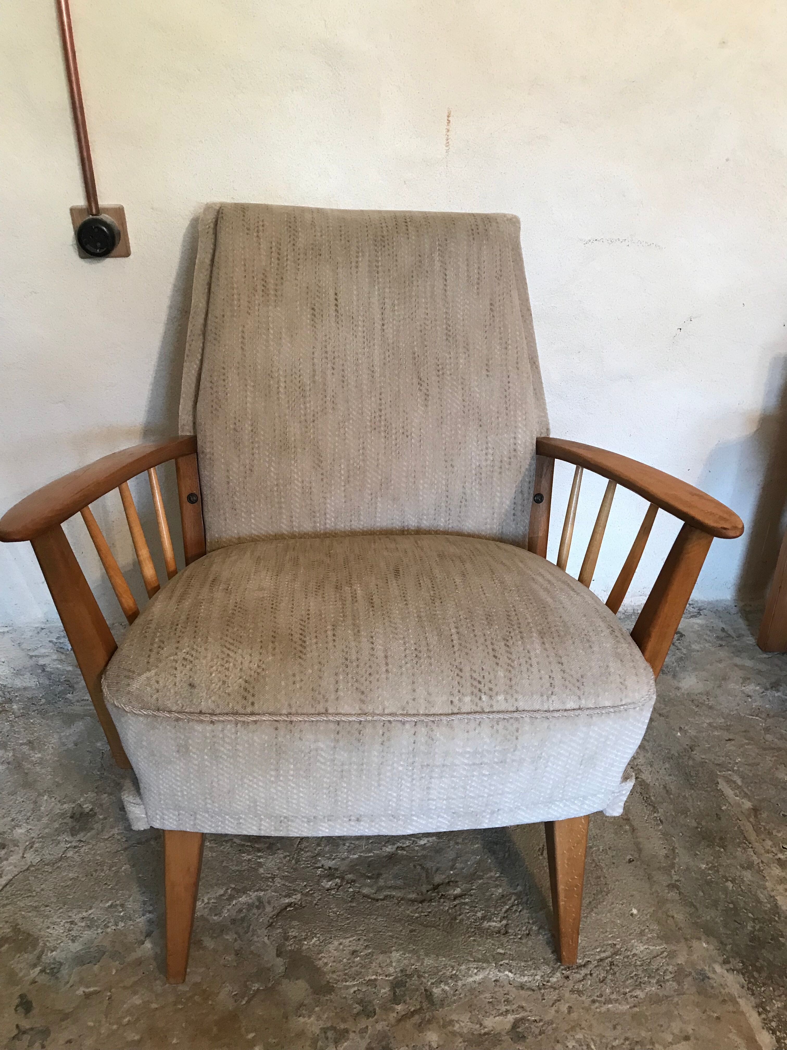 Cozy vintage mid century Scandinavian style armchair