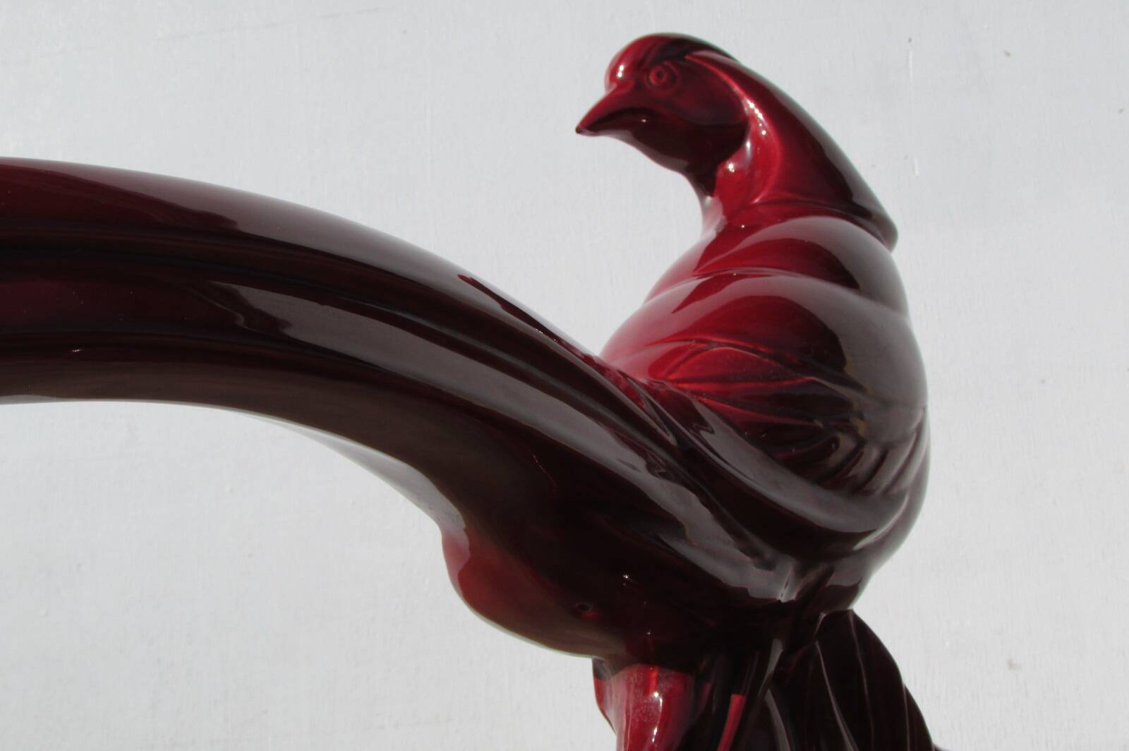 Figurine: the pheasant Ch.Lemanceau, burgundy ceramic, 1930s