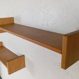 Pair of solid oak wall shelves