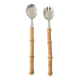 Salad servers with bamboo handles