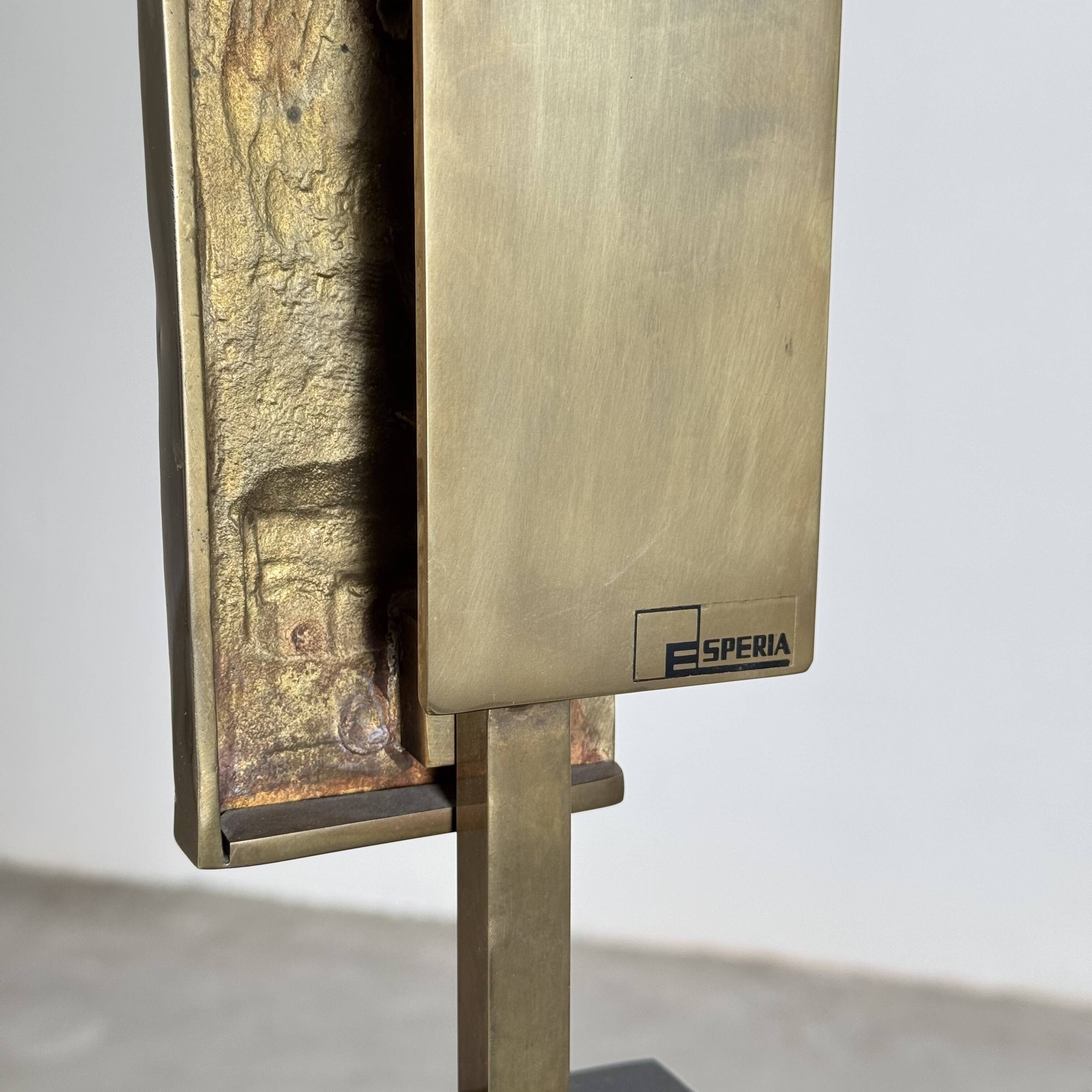 Pair of Dioniso Table Lamps in Marble and Brass by Angelo Brotto, Esperia