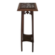 High plant stand in carved wood and Art Nouveau marble.