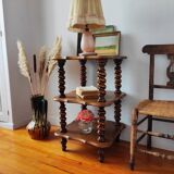 Table d'appoint, chevet en bois tourné