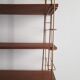 Etagere metal doré et tablettes en bois