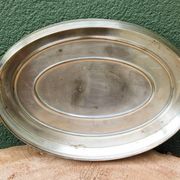 Serviteur à hors d'oeuvres art déco, métal argenté, acajou, verre