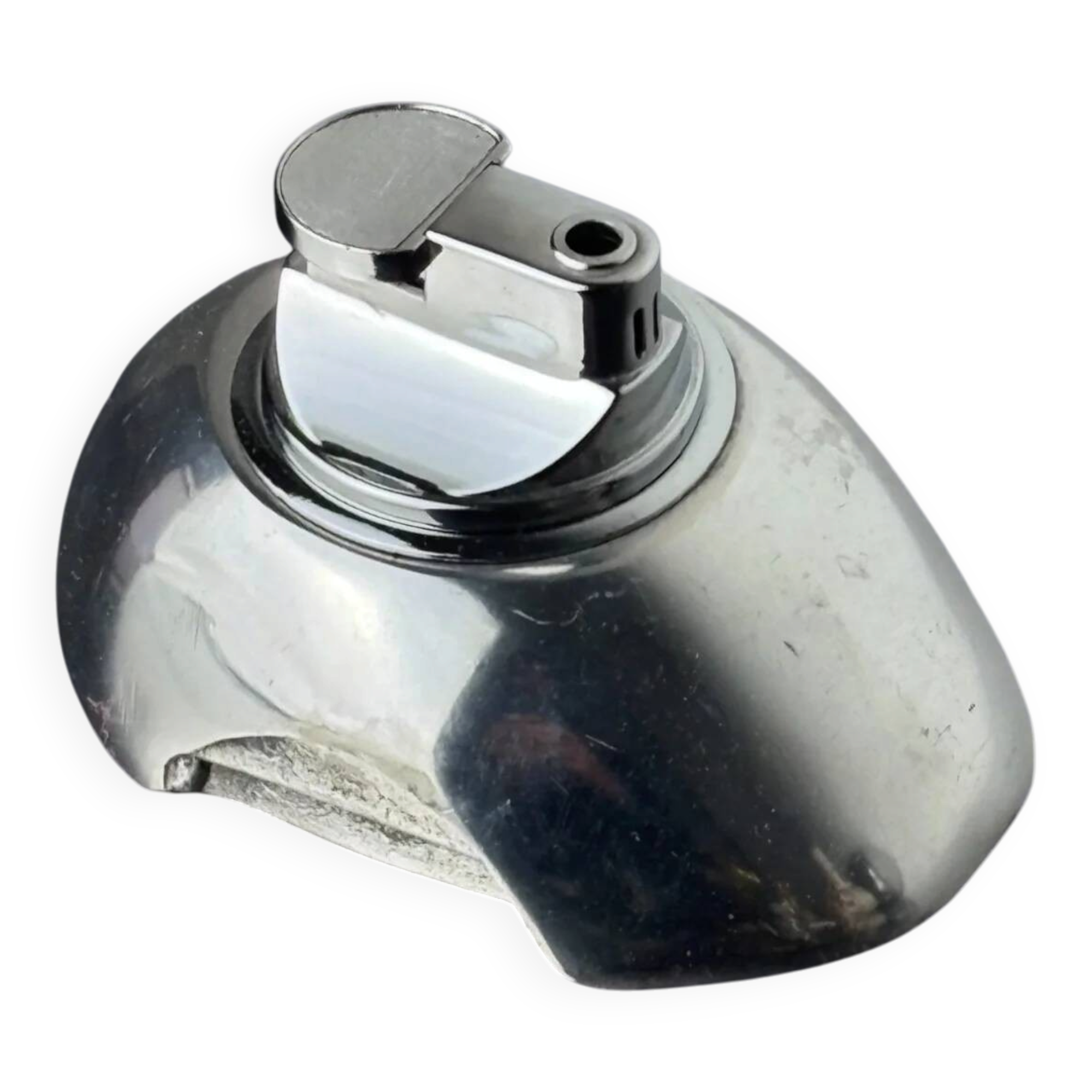 Brutalist lighter by Art3, solid aluminium, Spain, 1970s