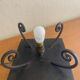 Lampe fer forgé art déco verre craquelé