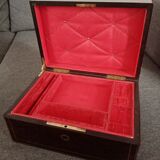 Former Napoleon III jewellery box inlaid brass marquetry, mother-of-pearl