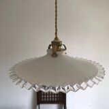 Hanging lamp in opaline white vintage 1950