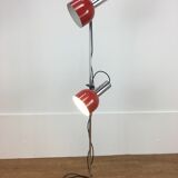 Floor lamp space age 2 spots red and chrome 1970