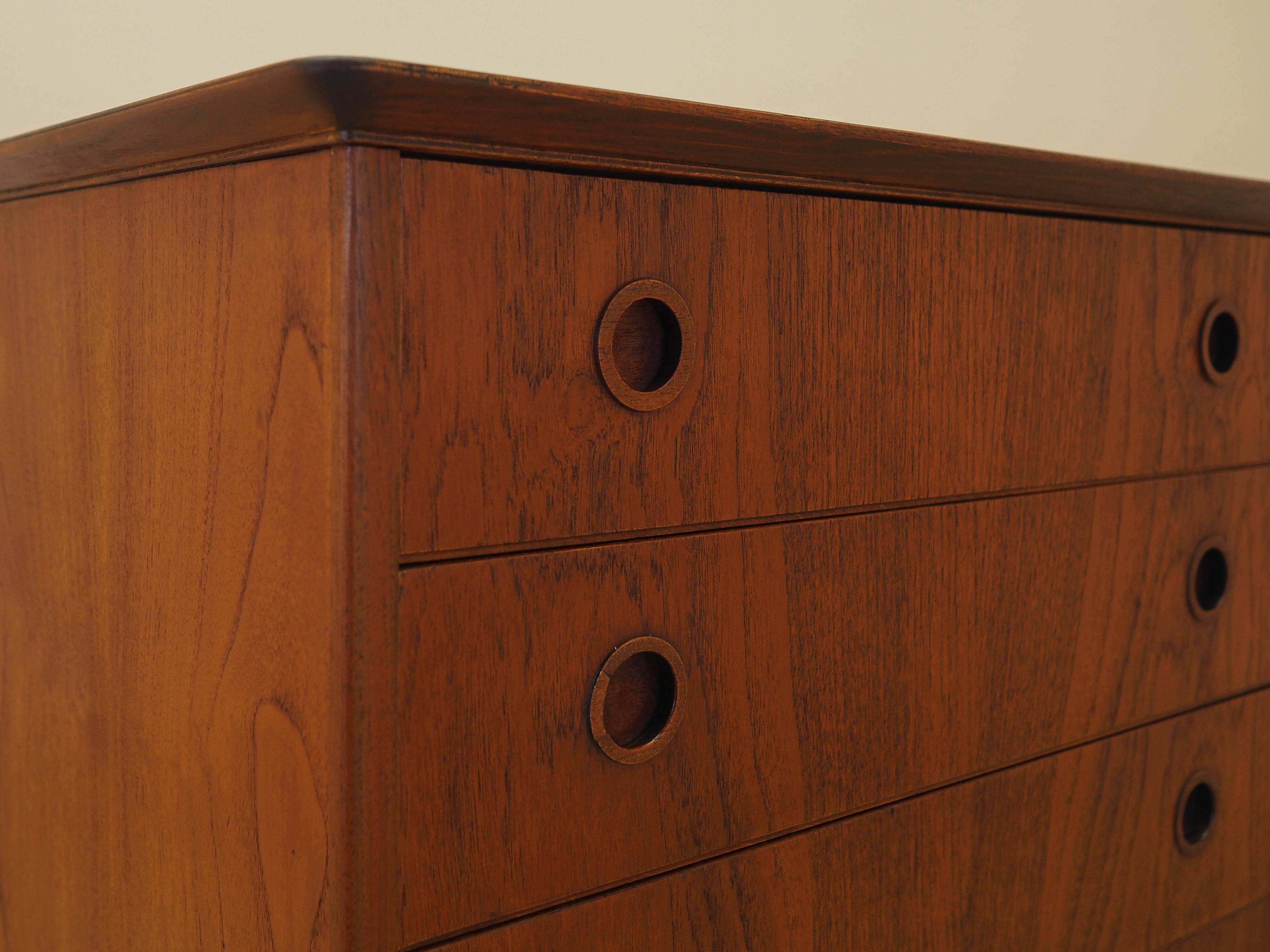 Teak chest of drawers, Danish design, 1970s, made in Denmark