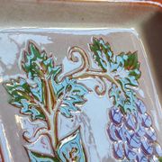 Terracotta plate signed P.Boy, glazed artisanal ceramics.