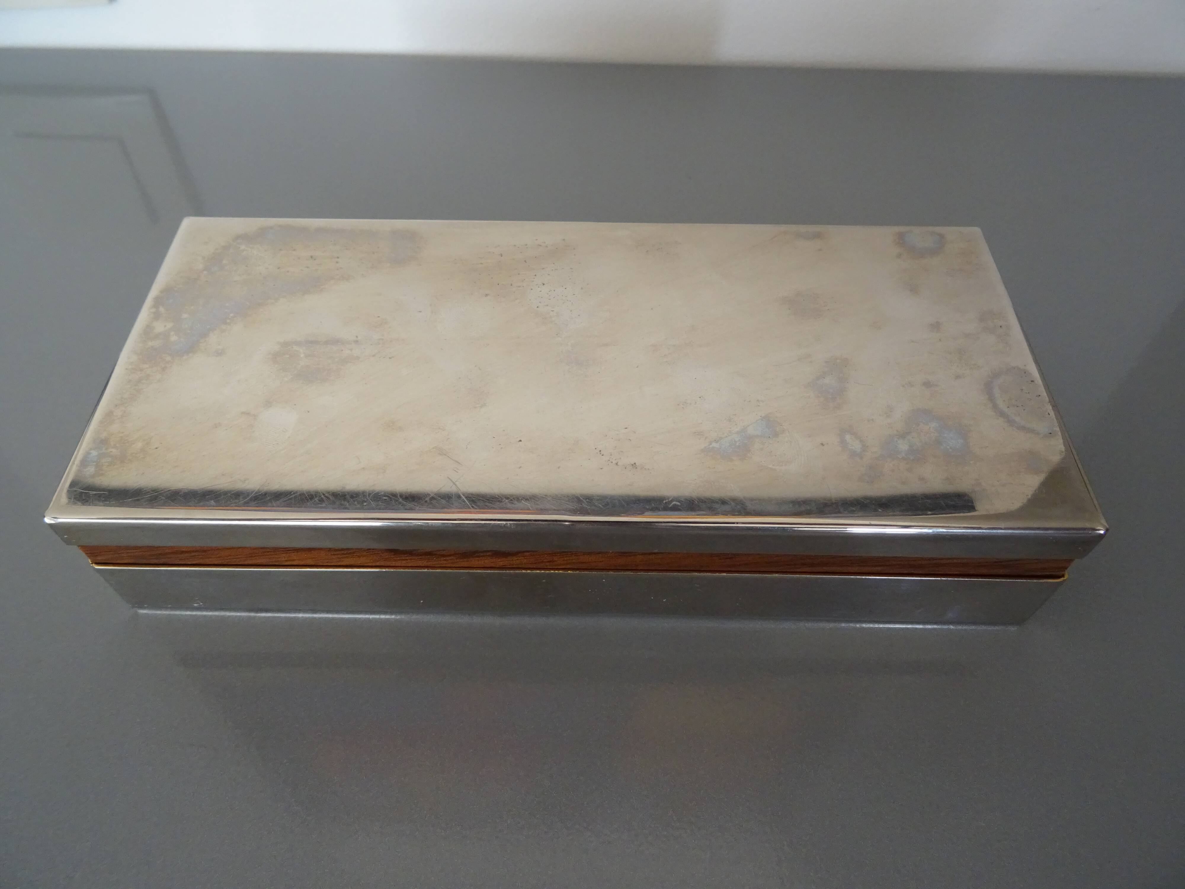 Modernist box in metal and cedar Art Deco
