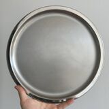 Plateau rond en inox, design moderne épuré