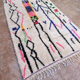 Handmade Berber wool rug: Moroccan Azilal style, colorful pattern