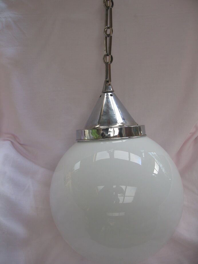 Hanging lamp white opaline ball