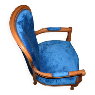 Fauteuil bleu en bois