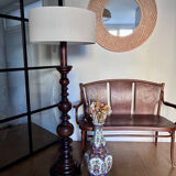 "Colonial" floor lamp in solid wood - 1960.