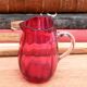 Pot à lait en verre Cranberry de style victorien anglais