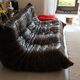 Togo sofa Ligne Roset 3-seater – Vintage brown leather from the 70s