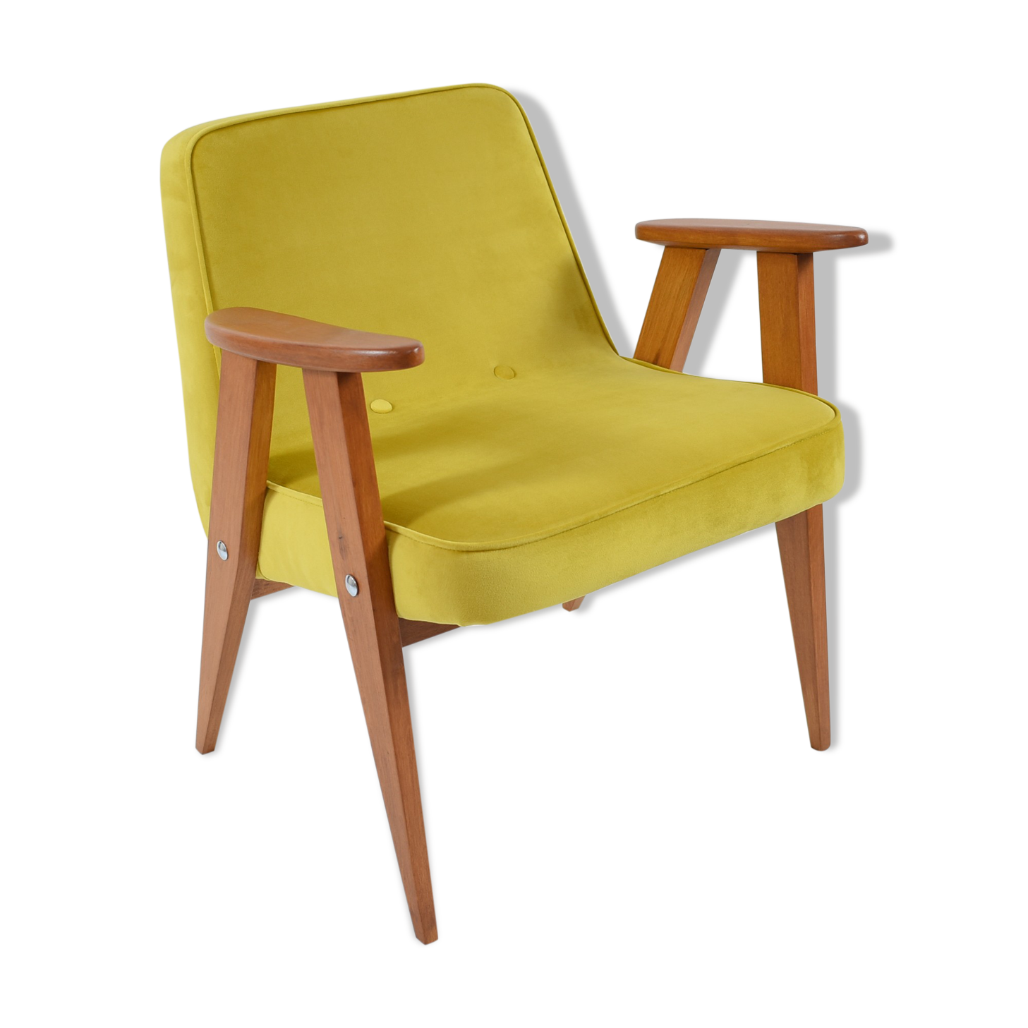 Armchair 366 designed by J. Chierowski in yellow