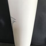 White and brown white and brown form évase vase leaf pattern - 40 cm